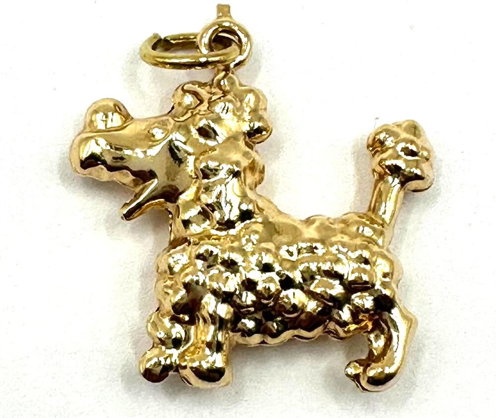18K Yellow Gold Poodle Charm